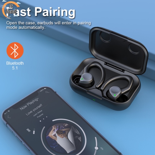 [IS] Tai nghe không dây Có Thể Sạc Lại Được Thiết Kế Dạng Móc Vành Tai Khi Chơi Thể Thao