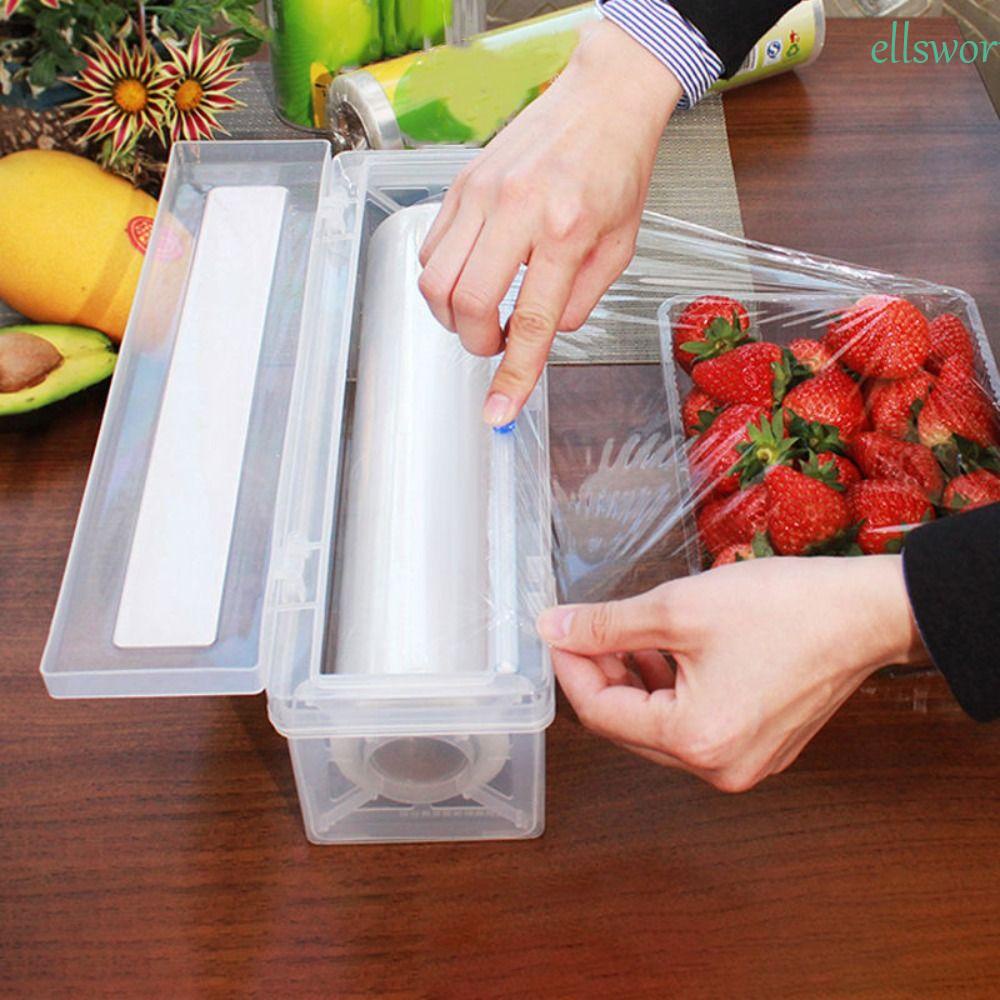 Hộp Nhựa Đựng Màng Bọc Thực Phẩm An Toàn Kèm Dao Cắt Có Thể Điều Chỉnh