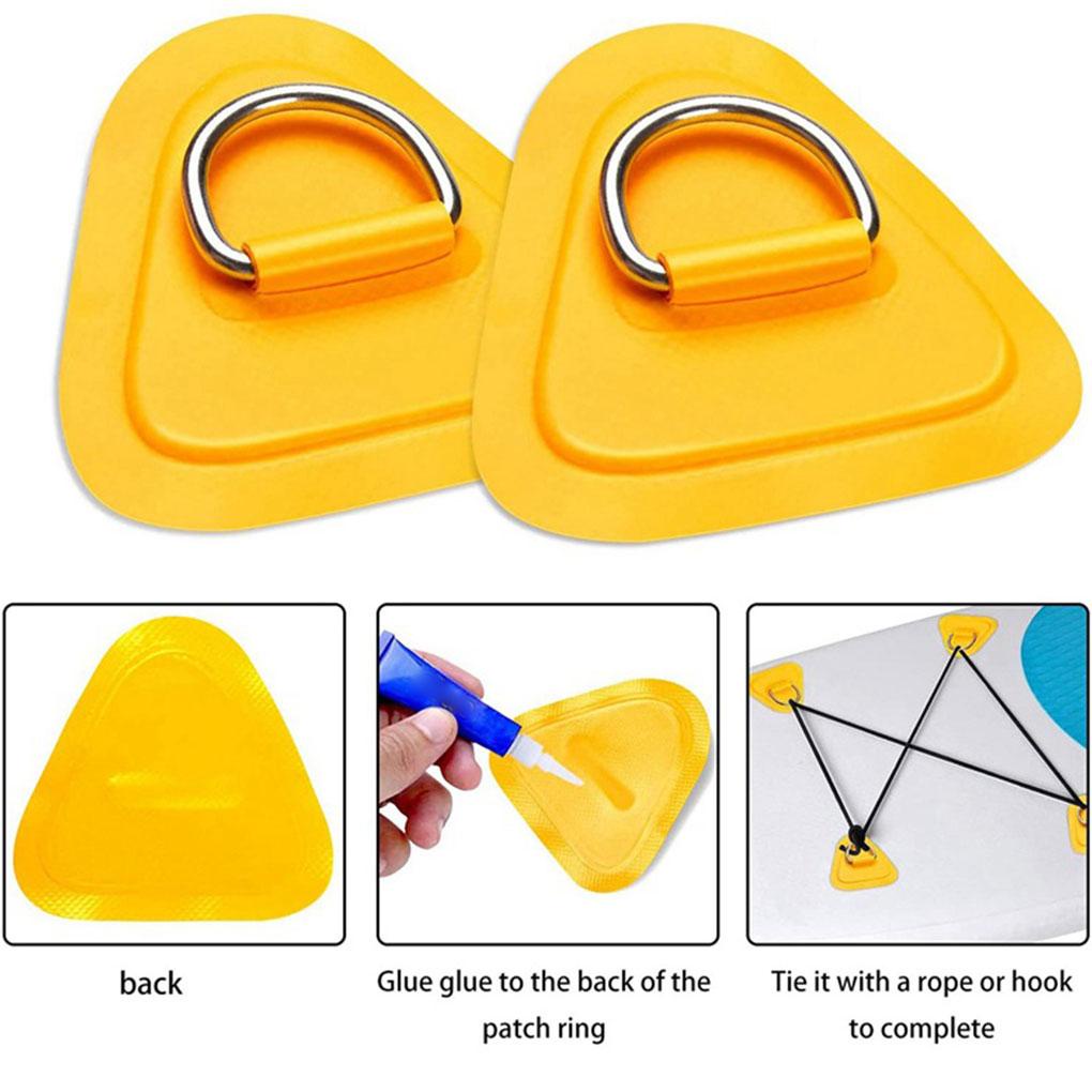 Set 6 Miếng Vá Bằng Thép Không Gỉ Tự Dính Hình Chữ D Kèm Dây Thừng Thay Thế Tiện Dụng