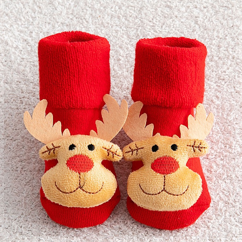 Vớ Cotton Chống Trượt In Họa Tiết Giáng Sinh Dành Cho Trẻ Sơ Sinh