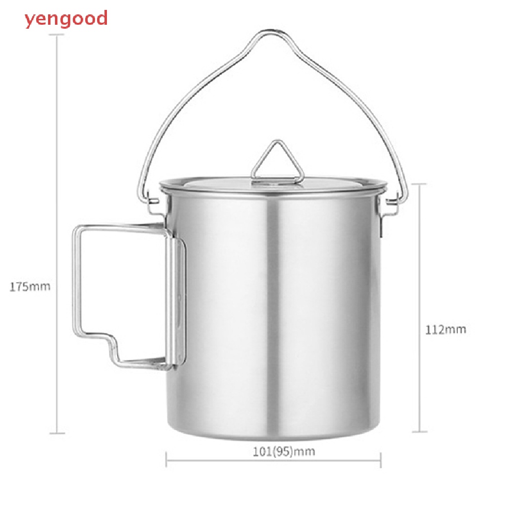 Cốc Cà Phê Bằng Thép Không Gỉ Có Tay Cầm Có Thể Gấp Gọn Tiện Dụng Mang Theo Du Lịch