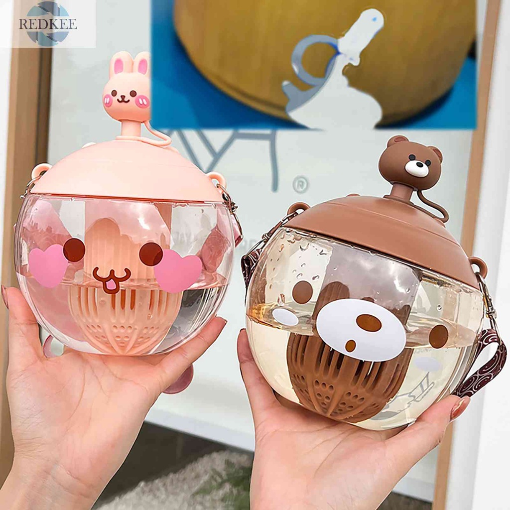 Bình Nước Thể Thao 850ml Chống Rò Rỉ Họa Tiết Dễ Thương