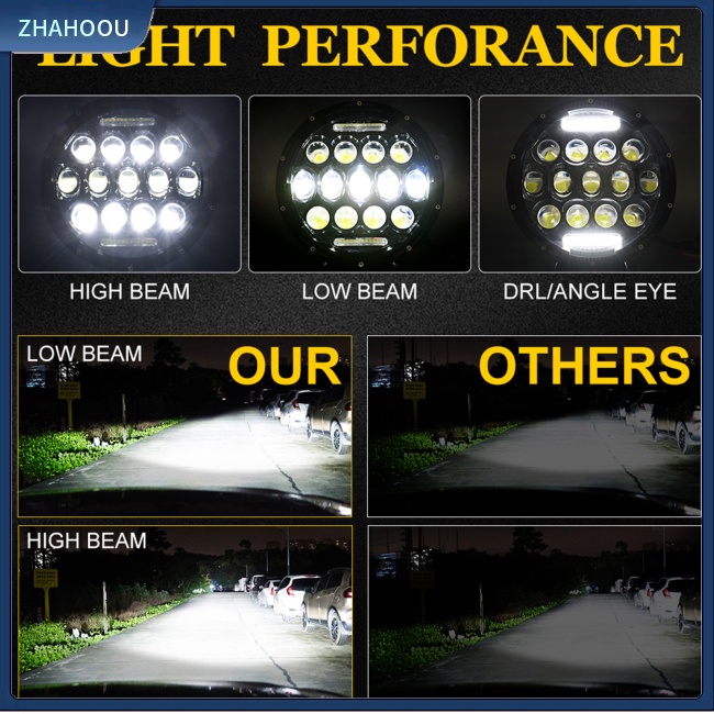 ☃Phụ Kiện Trang Trí Nhà Cửa Độc Đáo Sáng Tạo☃ Đèn Pha Led Tròn 7 Inch Siêu Sáng Chống Thấm Nước Thay Thế Chuyên Dụng Cho Xe Mô Tô