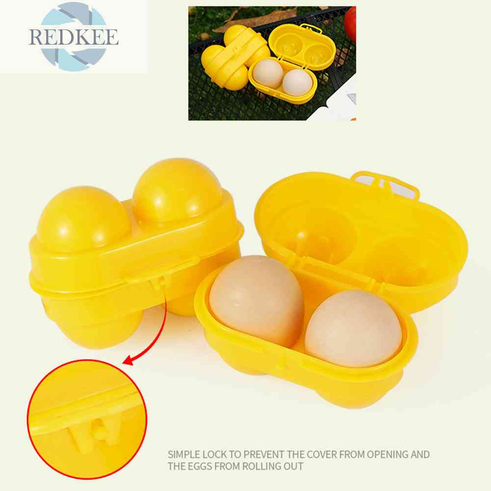 Hộp Đựng Trứng 2 Ngăn Màu Vàng Dùng Đi Cắm Trại