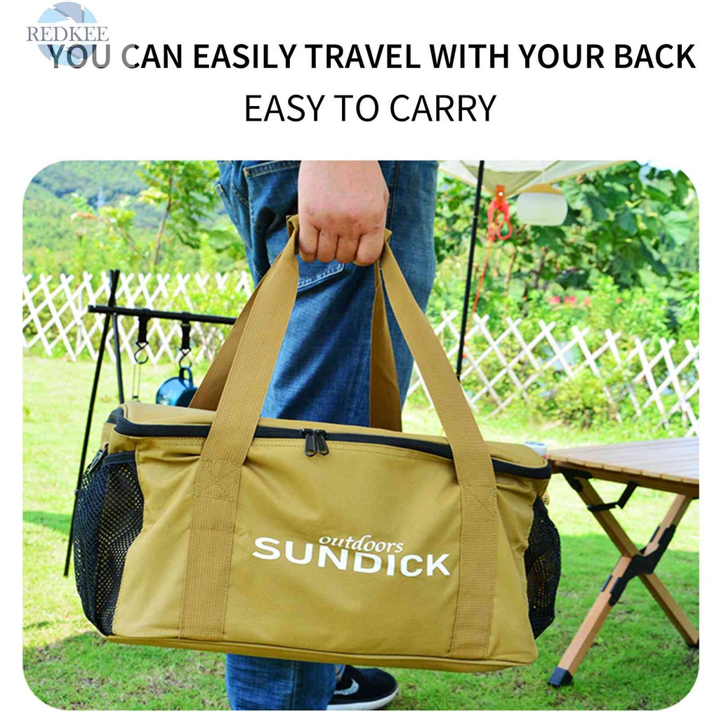 Sundick Túi Lưới Đi Dã Ngoại Ngoài Trời Tích Hợp Khóa Cài Thiết Kế Tiện Lợi
