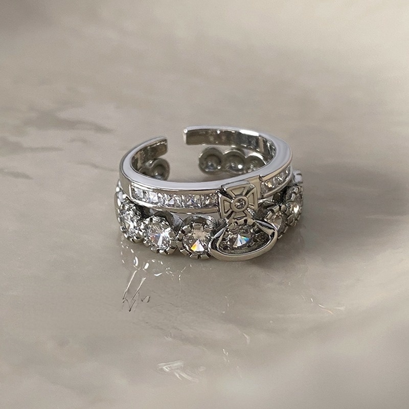 Nhẫn Đính Đá Zircon Có Thể Tháo Rời Thời Trang Sang Trọng