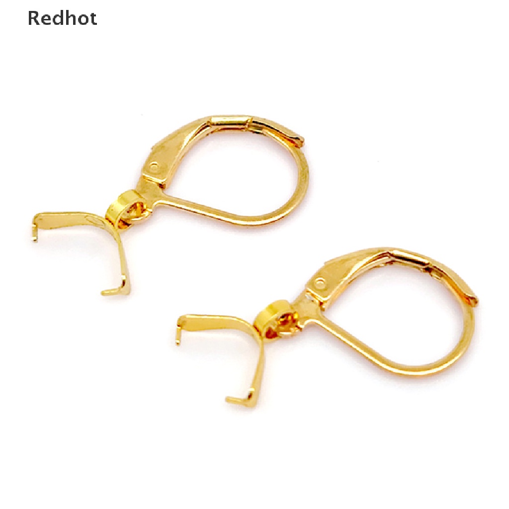 &lt; Redhot &gt; Set 10 Móc Khuyên Tai Bằng Thép Không Gỉ Dạng Xỏ Hạt Dưa Tự Làm Trang Sức