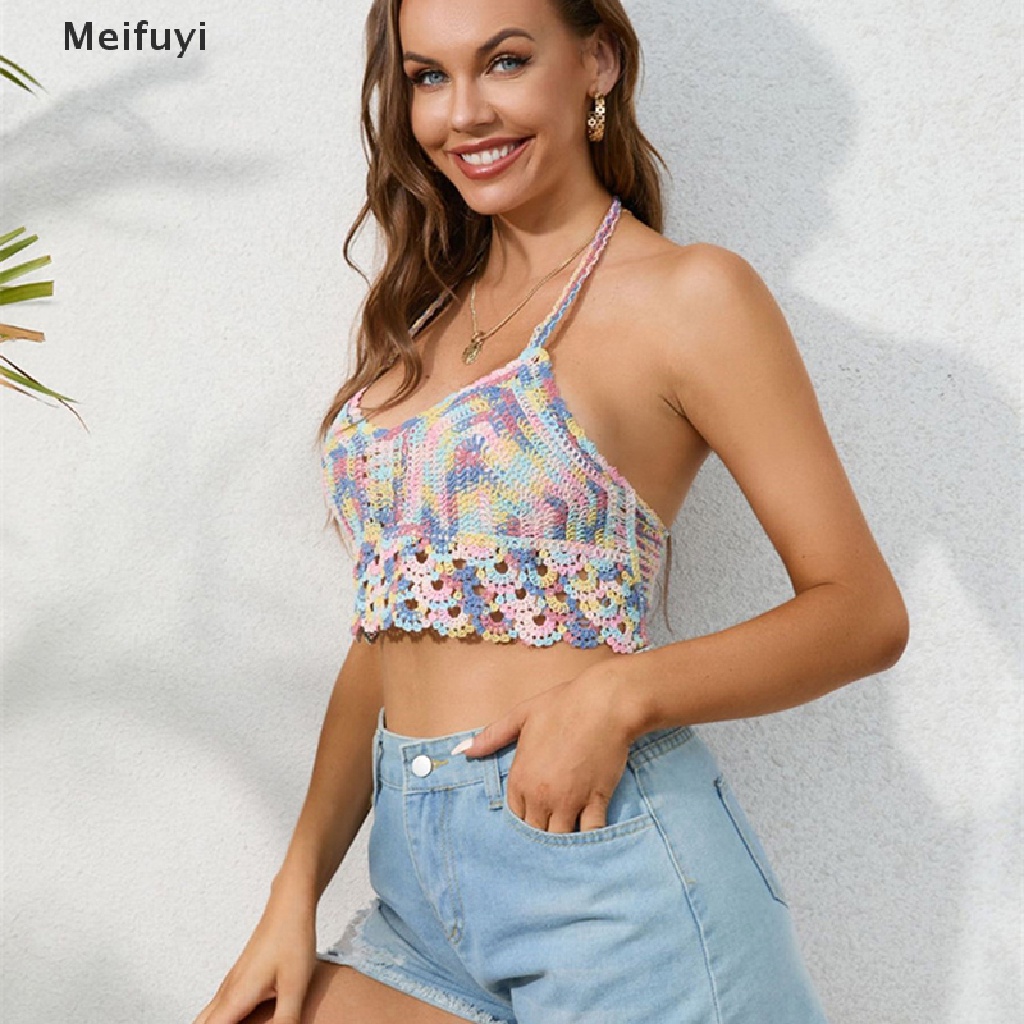 [Meifuyi] Áo Ngực Đi Biển Bằng Sợi Tổng Hợp Họa Tiết Ren Dễ Mặc Phù Hợp Với Mọi Nhóm Tuổi