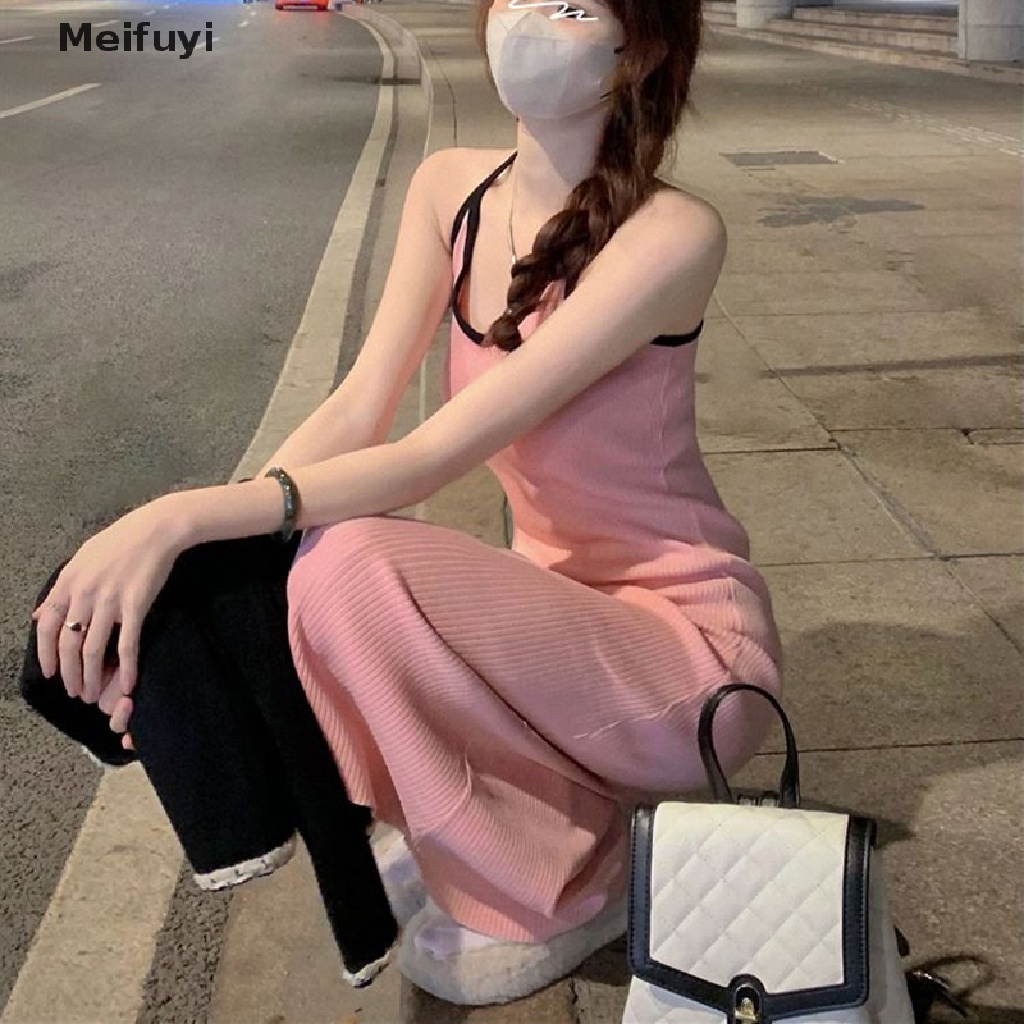 Đầm Hai Dây Cổ Chữ V Hở Lưng Dáng Ôm Thời Trang Mùa Hè 2023 Dành Cho Bạn Nữ