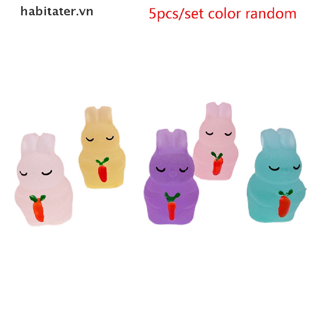 Set 5 Tượng Nhựa Phát Quang Hình Bánh Bunnies Dễ Thương Dùng Để Trang Trí