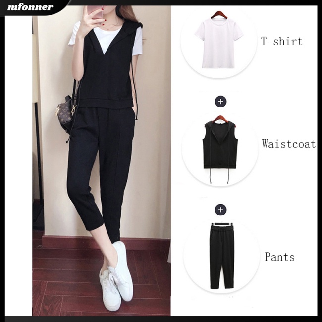 Set Áo Thun Crop Top Và Quần Dài Thời Trang Năng Động Cho Nữ