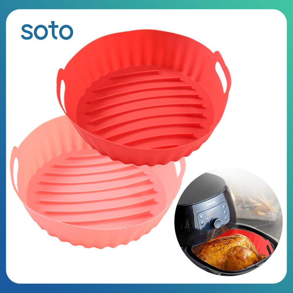 ♫Khay Silicon Cho Nồi Chiên Không Dầu Hình Tròn Khuôn Silicon Cho Nồi Chiên Không Dầu Có Thể Tái Sử Dụng Giỏ Gà Rán Pizza Nồi Chiên Không Dầu Silicone Lót Chảo Dụng Cụ Nấu Nướng BB