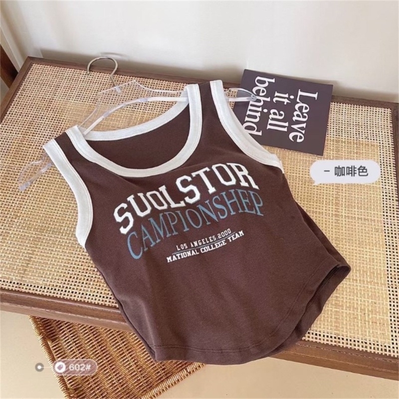 Áo Croptop Sát Nách In Họa Tiết Phong Cách Harajuku Cho Nữ