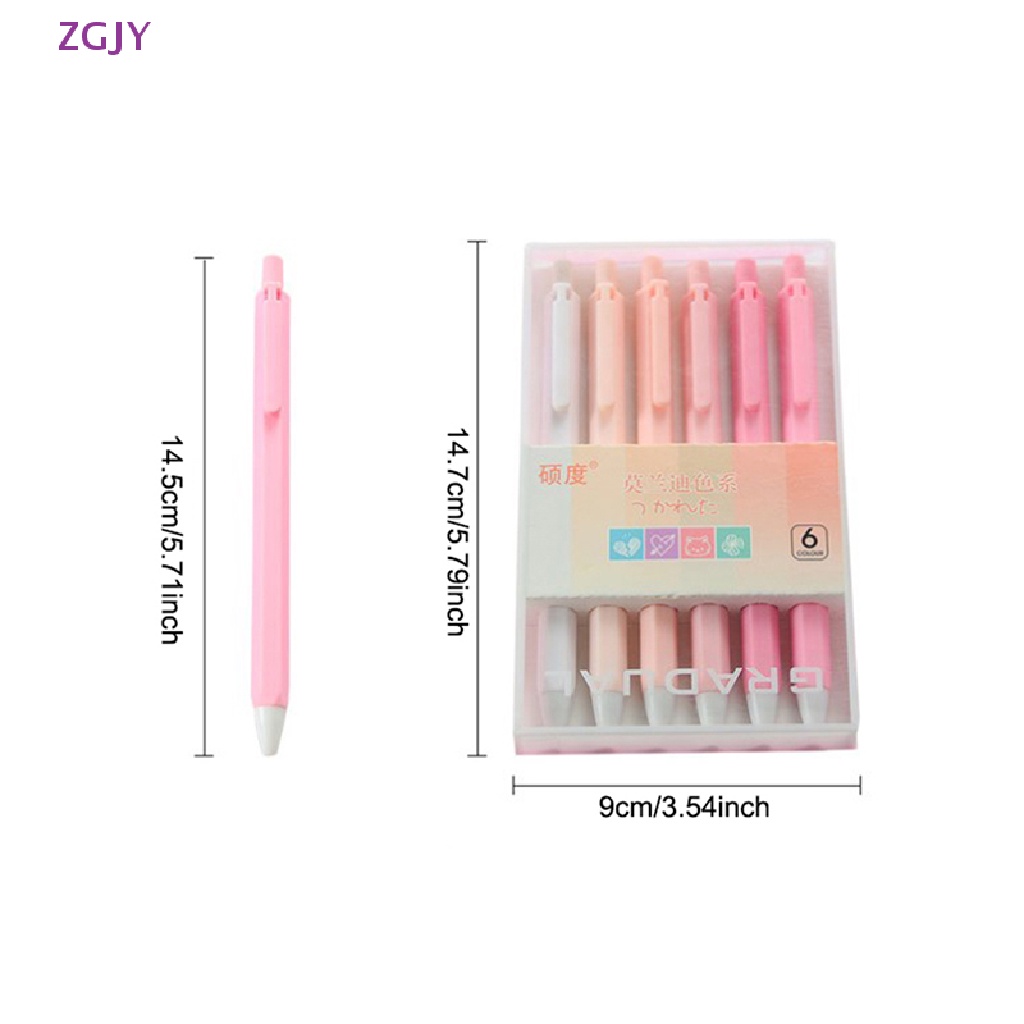 Set 6 Bút Bi Mực Đen Ngòi 0.5mm Dễ Thương Mới