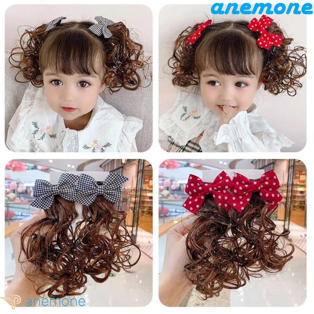 Kẹp Tóc Giả Mềm Mại Đính Nơ Xinh Xắn Cho Bé Gái