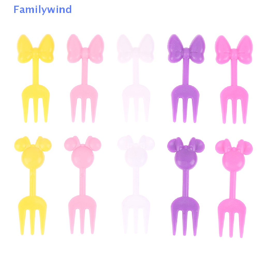 Set 10 Nĩa Ăn Trái Cây Hình Động Vật Mini Trang Trí Cho Bé