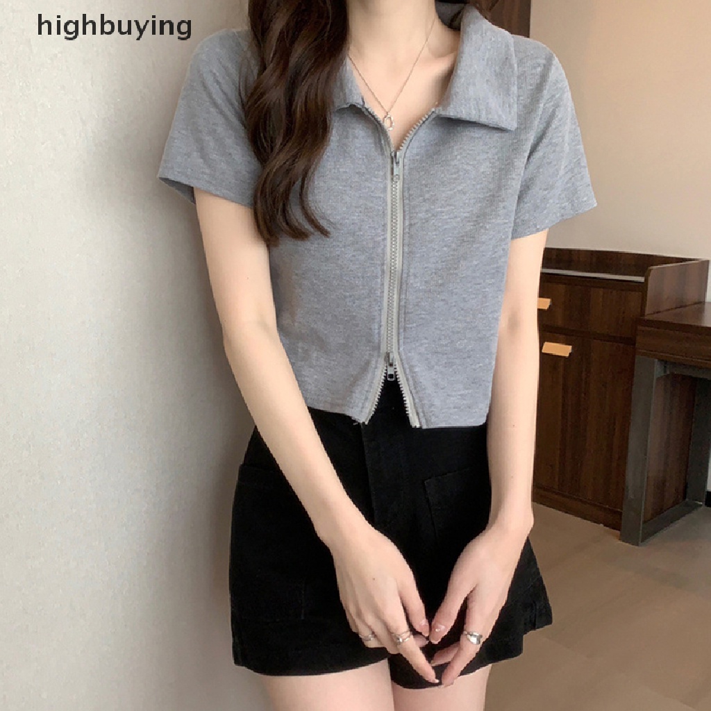 Áo Croptop Ngắn Tay Màu Sắc Thời Trang Mùa Hè Cho Nữ