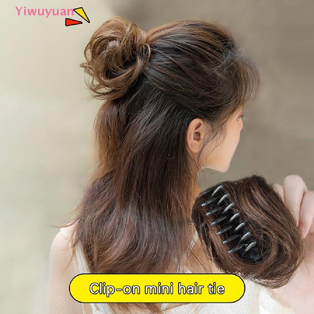 < Yiwuyuan > Kẹp Tóc Giả Thắt Bím Nửa Đầu Dạng Bóng Tròn Mới