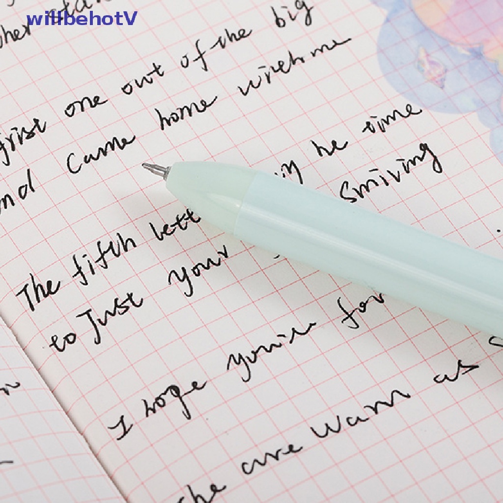 Bộ 4 Cây Bút Bi Mực Đen Ngòi 0.5mm In Họa Tiết Trái Tim / Trái Tim Màu Xanh Dương Kiểu Retro Cho Nữ