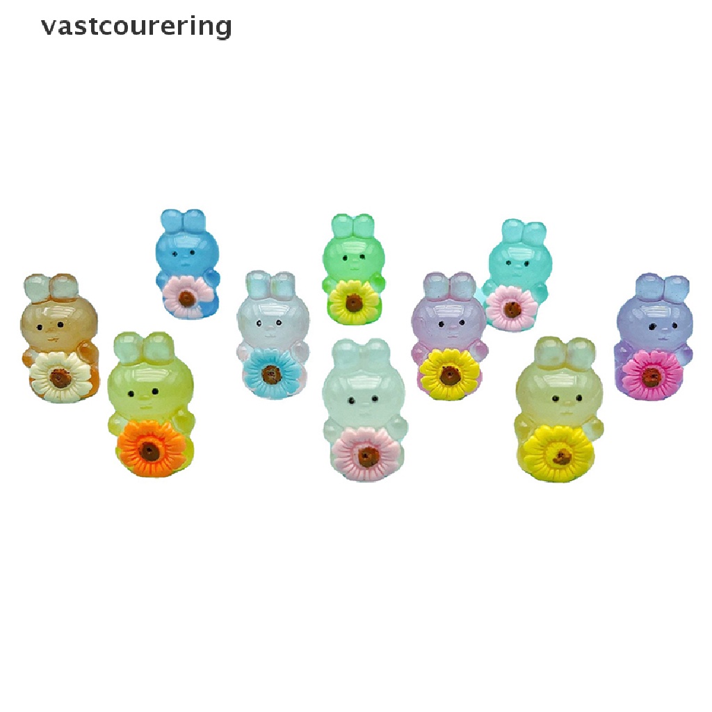 Bộ 2 Thỏ Bông Dạ Quang Dễ Thương Dùng Trang Trí