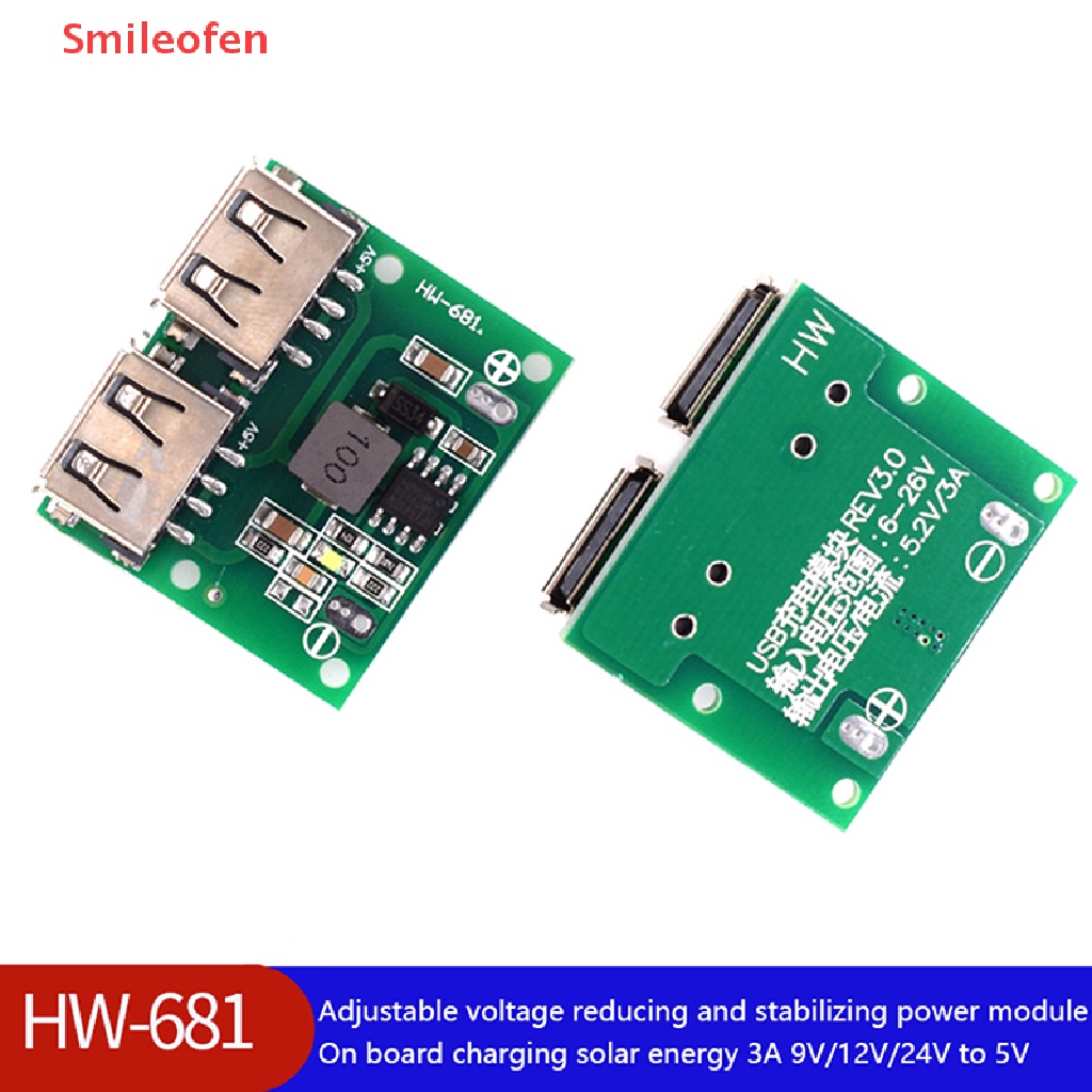 Mô-đun Hạ Áp 9V 12V 24V Xuống 5V DC-DC Cổng USB Kép Mới