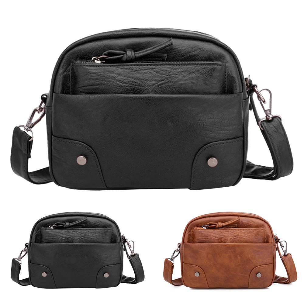 Túi Đeo Chéo Mini Bằng Da PU Phong Cách Retro Thời Trang Cho Nữ