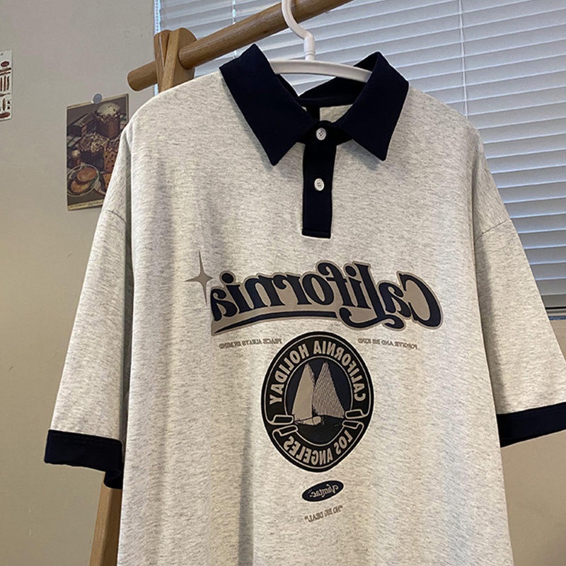 Áo Sơ Mi Tay Lỡ In Họa Tiết Phong Cách Harajuku Nhật Bản Thời Trang Mùa Hè 2023 Mới