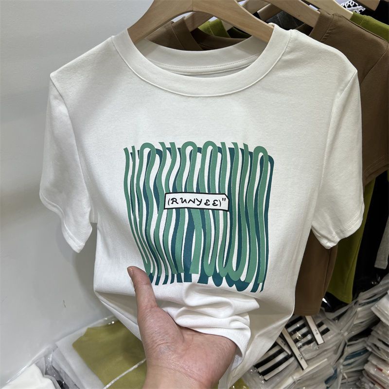 Áo Thun Cotton Ngắn Tay In Họa Tiết Thời Trang Mùa Hè Dành Cho Nữ