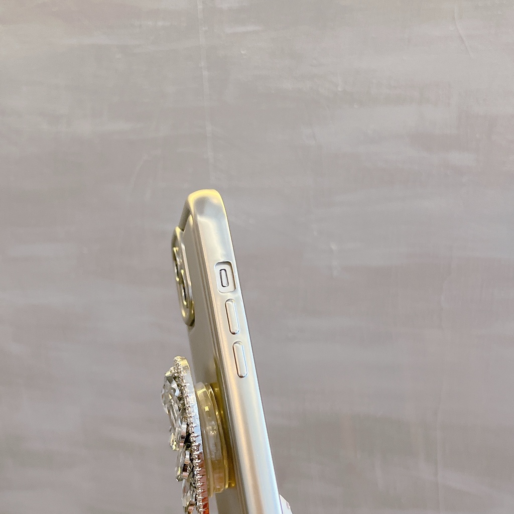 Ốp Điện Thoại TPU Mềm Chống Rơi Mạ Điện Họa Tiết Trái Tim Đính Đá Đơn Giản Cho iPhone 14 13 12 11 PRO MAX Đứng