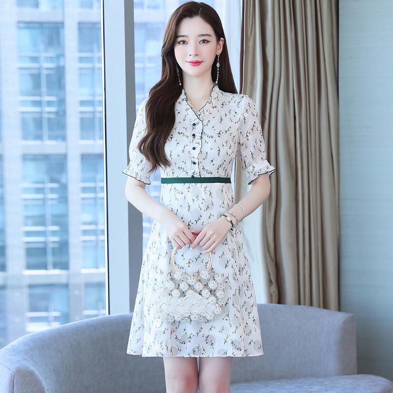 Đầm Tay Lửng In Hoa Thời Trang Cao Cấp Dành Cho Nữ 2023