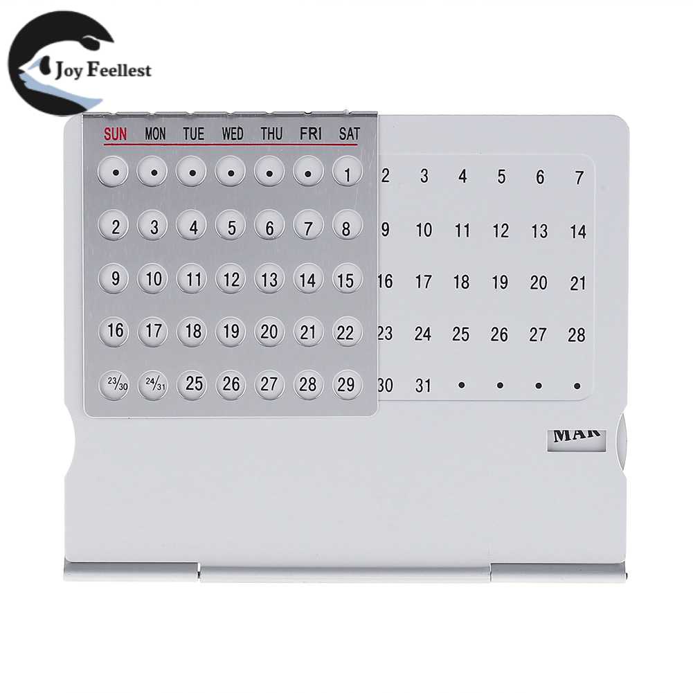 Aluminium Alloy Assembling Calendar Foldable Silvery Durable for Office Supplies