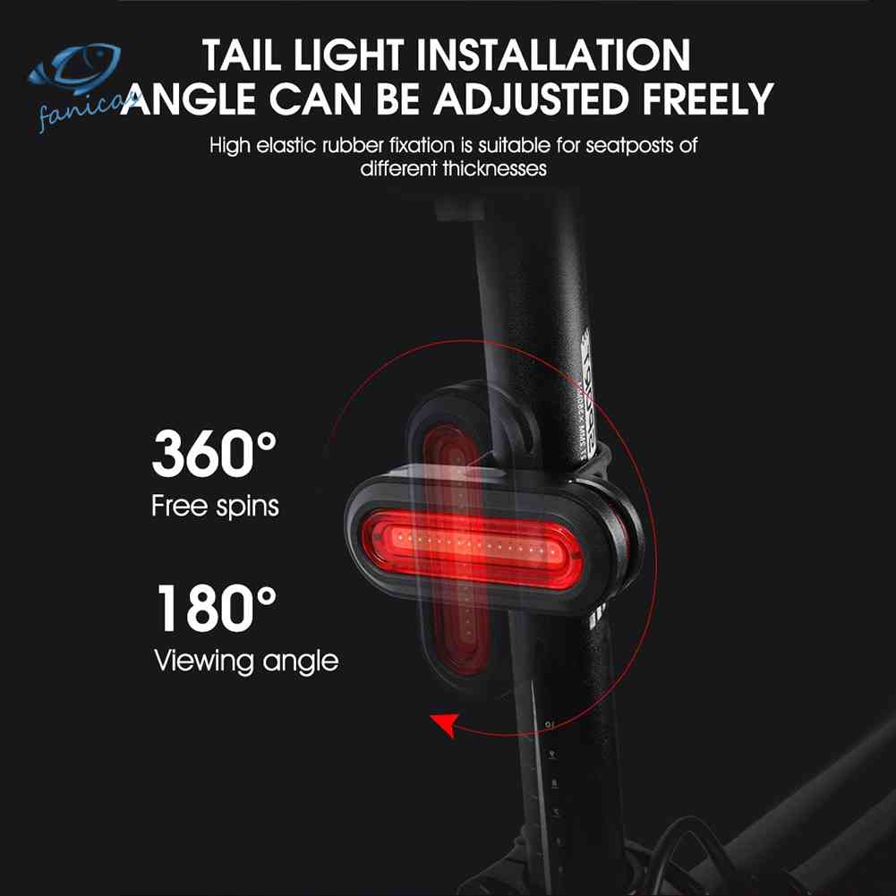 Đèn LED Đuôi Xe Đạp Leo Núi Màu Đen Chống Thấm Nước