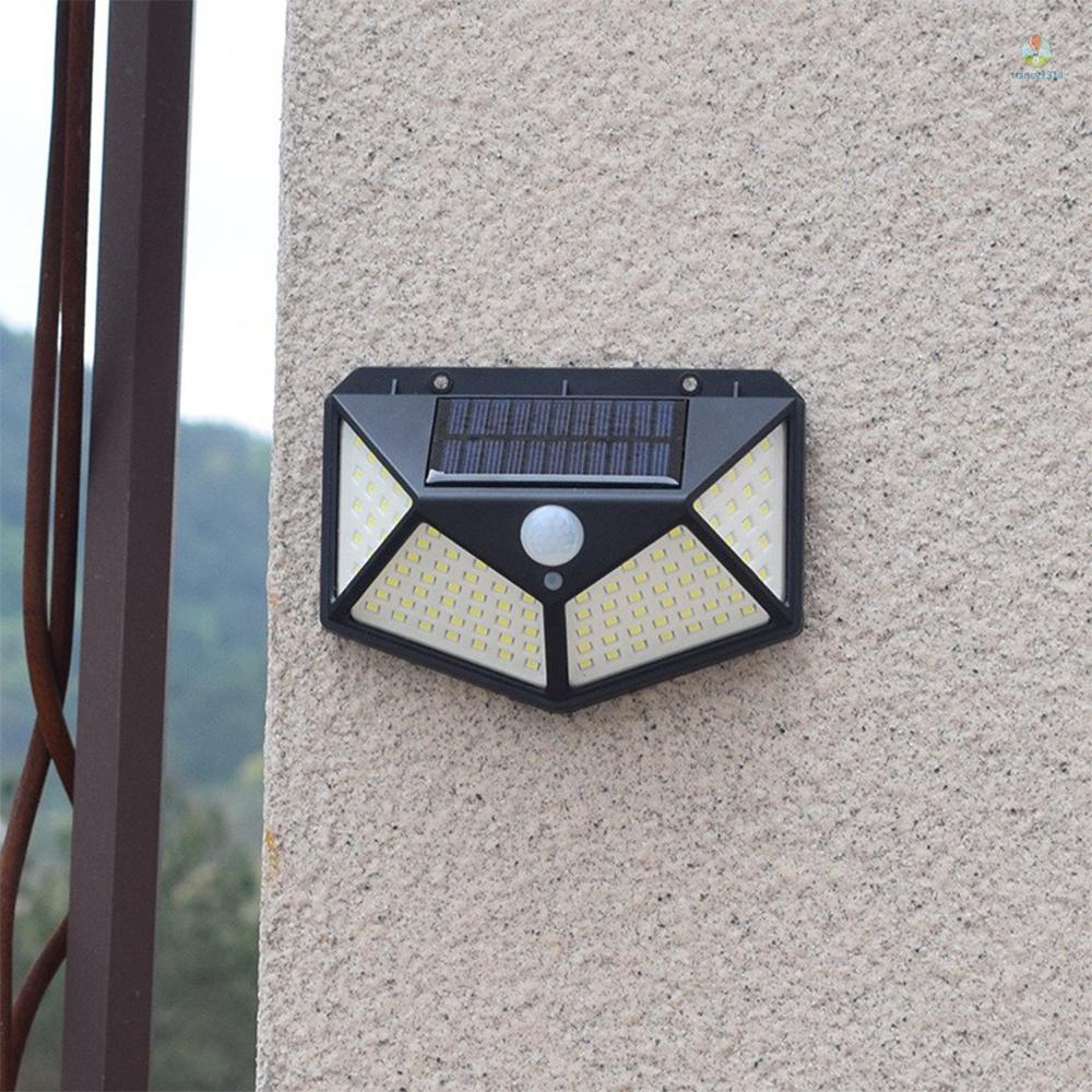 Đèn LED 100 Bóng Gắn Tường Sử Dụng Năng Lượng Mặt Trời Cảm Biến Chuyển Động Chống Thấm Nước PIR