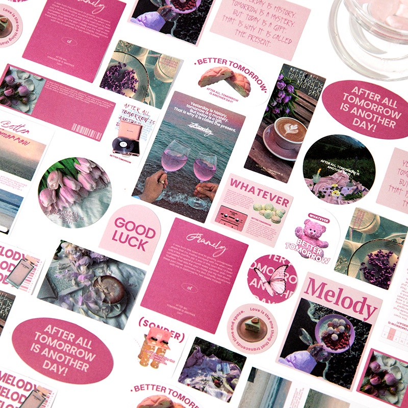 Set 46 tấm sticker aesthetic Better Tomorrow