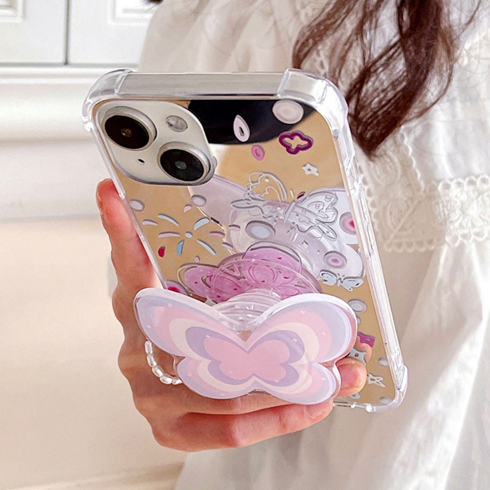 Ốp Điện Thoại TPU Mềm Họa Tiết Bươm Bướm Tráng Gương Bảo Vệ Bốn Góc Chống Rơi Cho IPhone 11 12 13 14 Pro Max