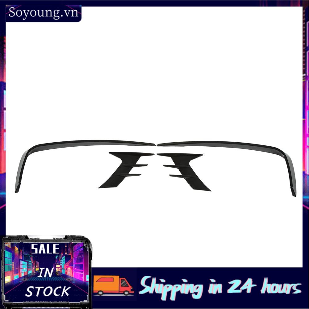 Soyoung Fog Lamp Eyebrow Frame Scratch Resistant Racing Style Glossy Black Aerodynamic Protective Wearproof Front Light Trim for