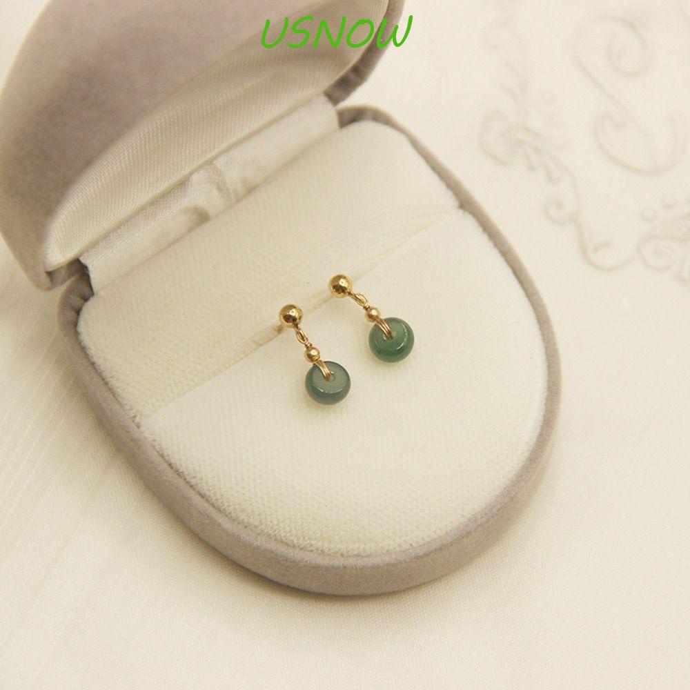 Khuyên Tai Dáng Dài Mặt Tròn Phong Cách Trung Hoa Cổ Điển Thanh Lịch Cho Nữ