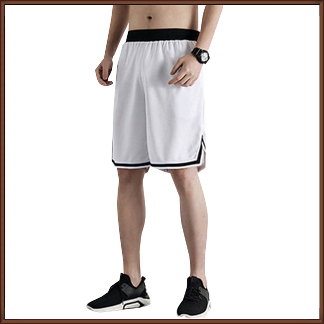 Quần Short Thể Thao Lưng Thun Ống Rộng Phối Sọc Tương Phản Thời Trang Mùa Hè Cho Nam