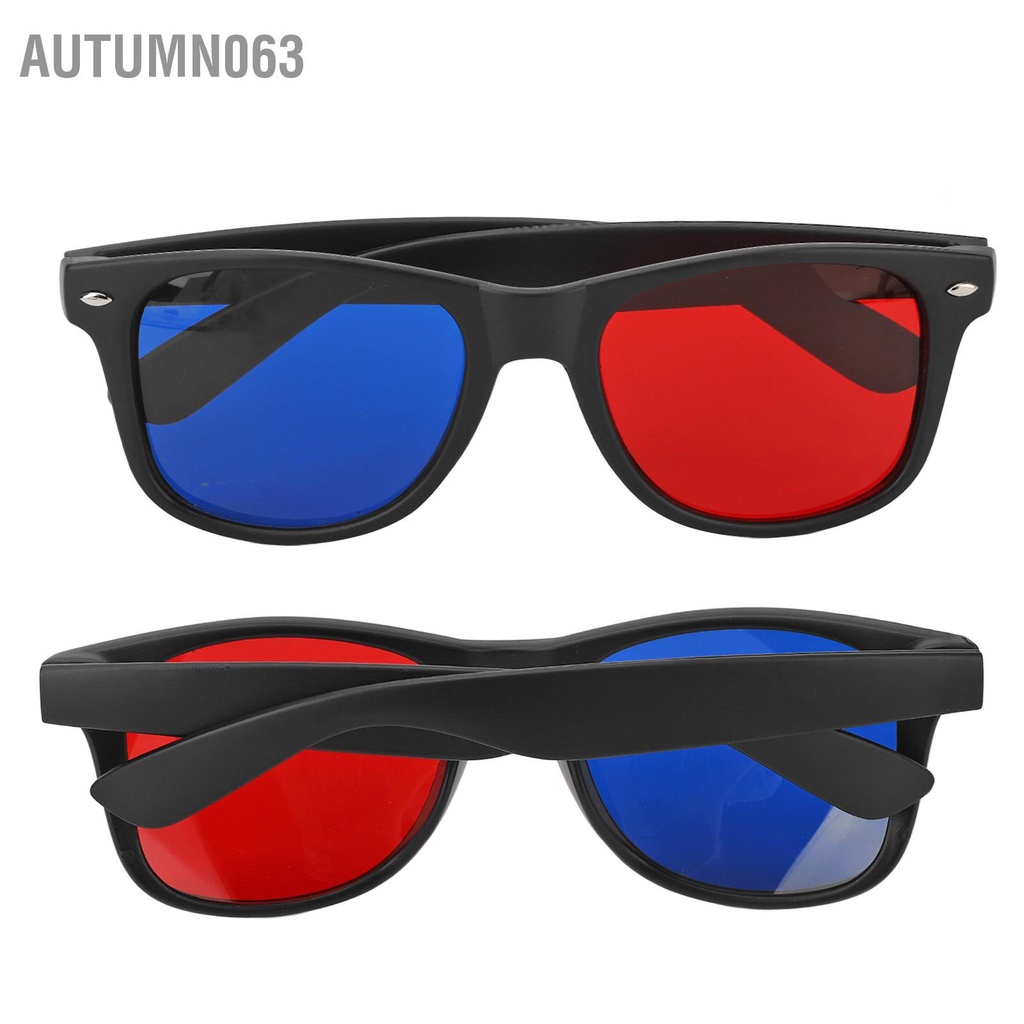 Autumn063 Kính 3D Gọng Nhựa Màu Đen Tròng Nhẹ Dễ Đeo Xanh Đỏ Cho Trò Chơi Phim