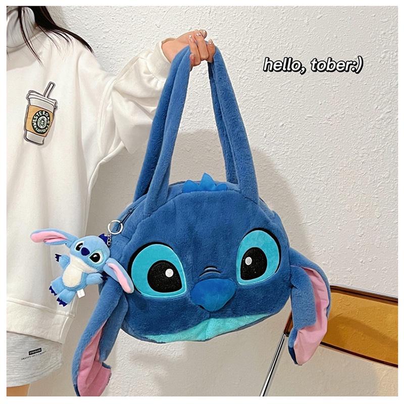 Túi Đeo Vai Hình Stitch Nhồi Bông Cỡ Lớn Dễ Thương Cho Bé Gái