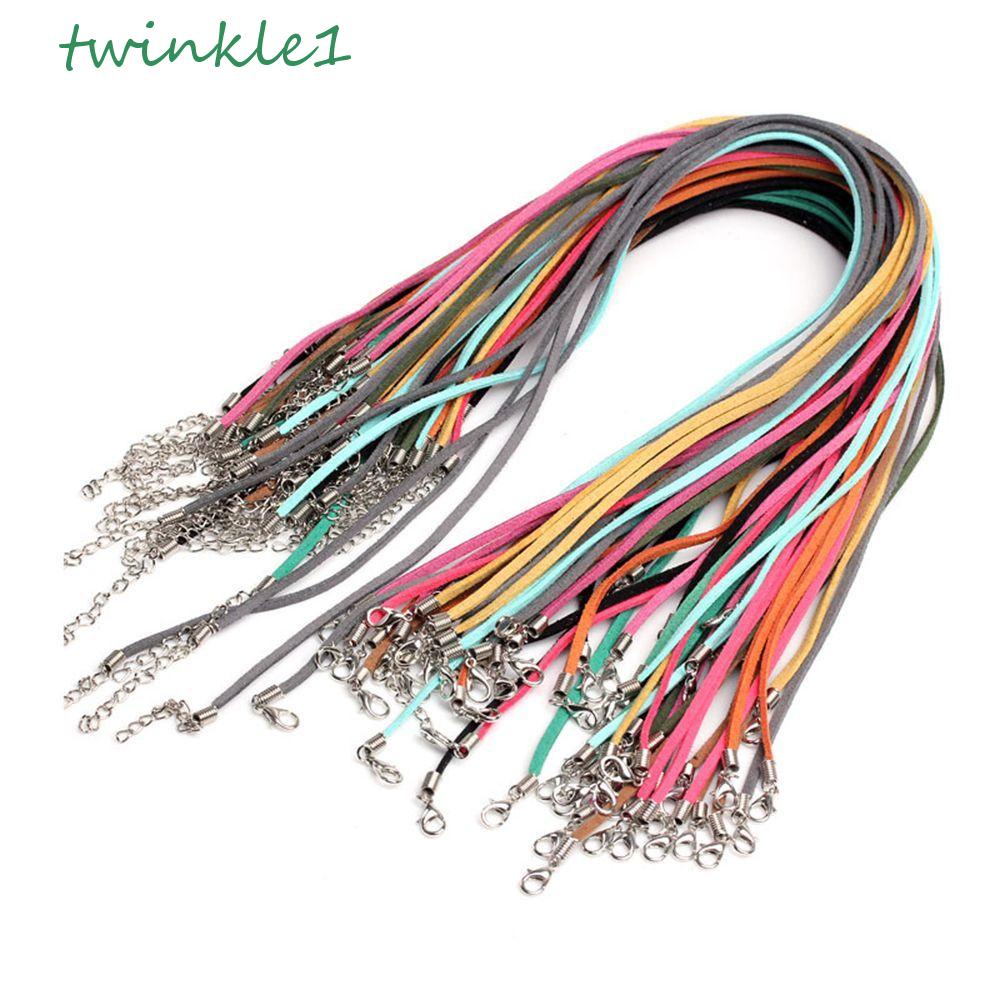 Vòng cổ Da Lộn Màu Đen / Nâu / Tím Lấp Lánh DIY