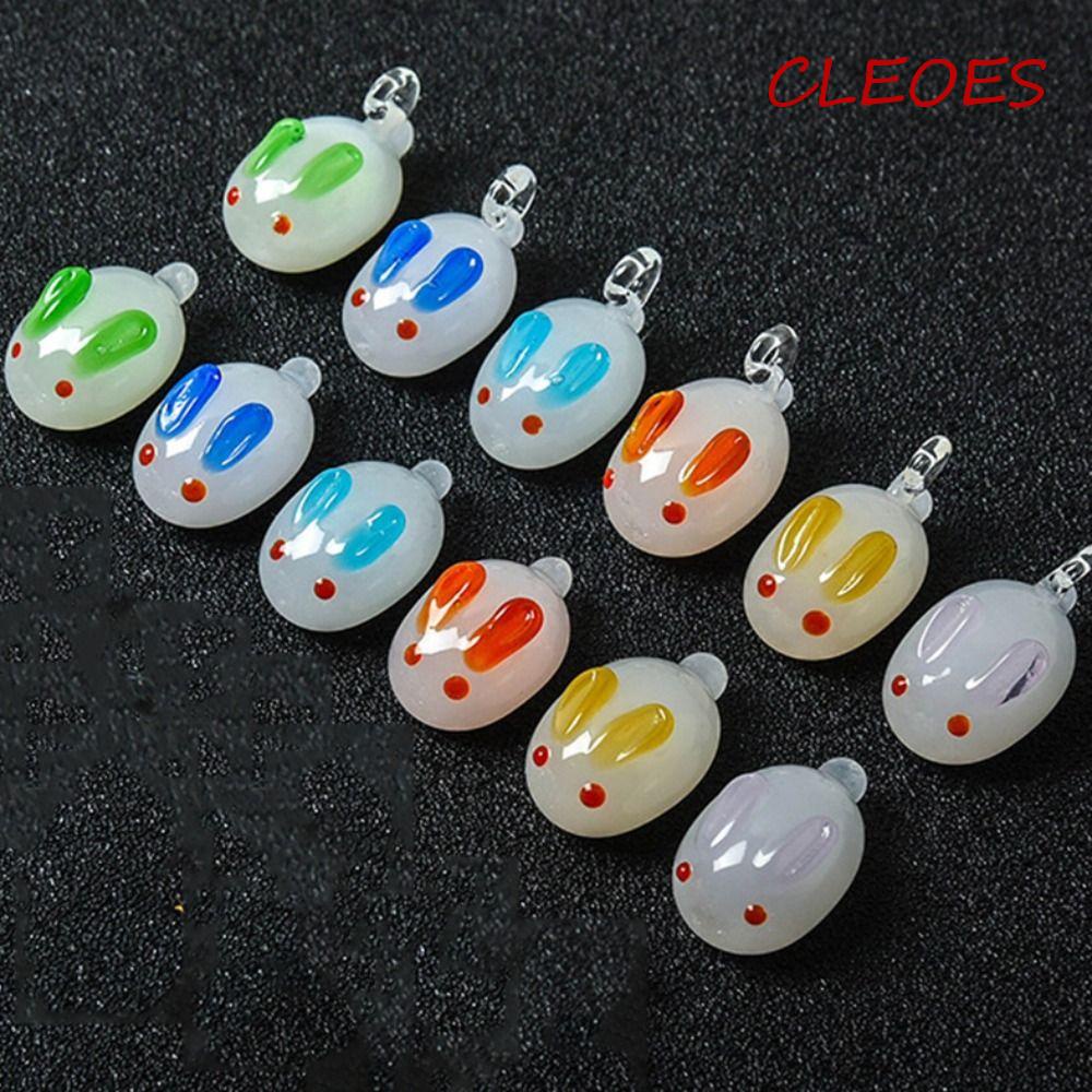 Hạt Thủy Tinh Xoăn Nhẹ Hình Thỏ Nhỏ Màu Trắng Điêu Khắc Dễ Thương Có Khóa Cài Trang Trí Nhà Cửa DIY
