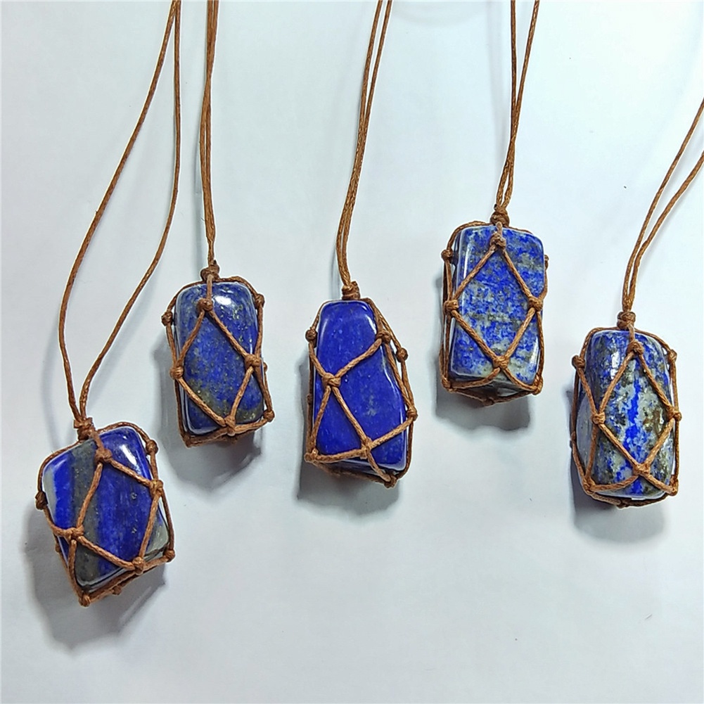 Vòng cổ Mặt Đá Lazurite Tự Nhiên Có Thể Điều Chỉnh Dành Cho Nam Và Nữ