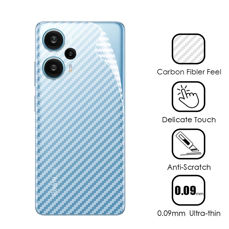 Phim Dán Lưng Họa Tiết Sợi Carbon Chống Trầy Cho Redmi Note 12 Turbo Note12 5G 2023 Xiaomi