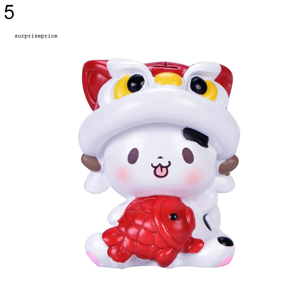 Phụ Kiện Trang Trí Vườn Hình Bò Sữa Hoạt Hình Bằng Nhựa Resin Dễ Thương DIY