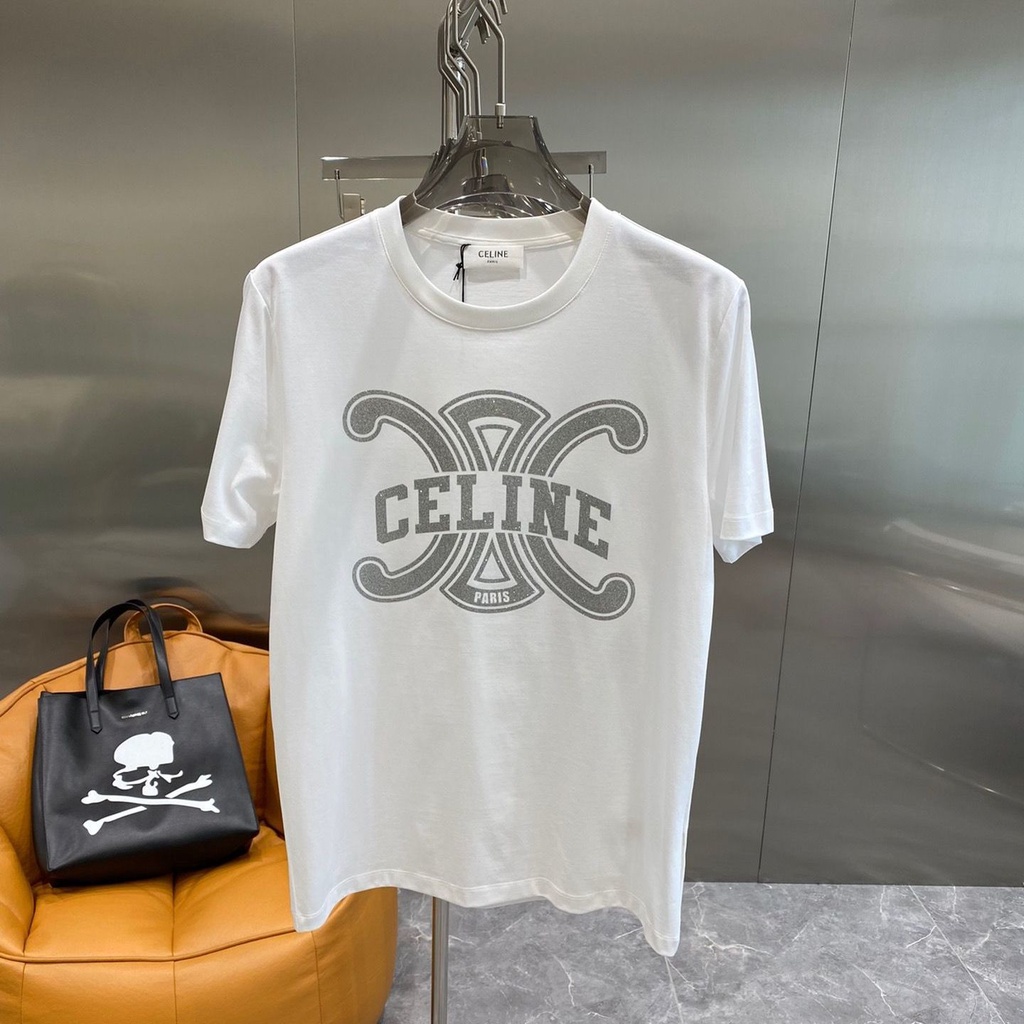 Áo Thun cotton Nguyên Chất Tay Ngắn In logo Thời Trang Chất Lượng Cao Có Dây Treo Cho Nam Và Nữ