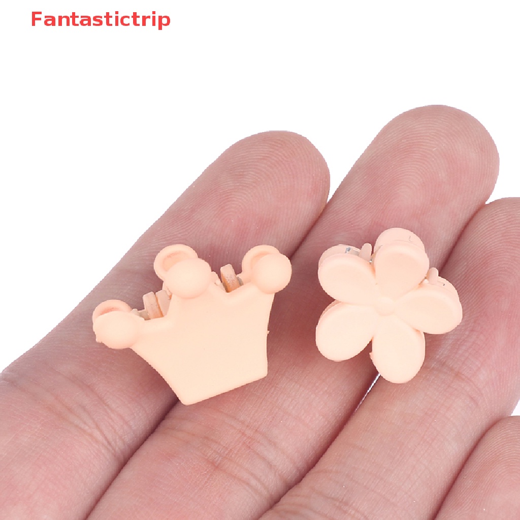 Set 10 Kẹp Tóc Càng Cua Nhỏ Hình Ngôi Sao / Bướm Màu Kẹo Ngọt Cho Bé Gái