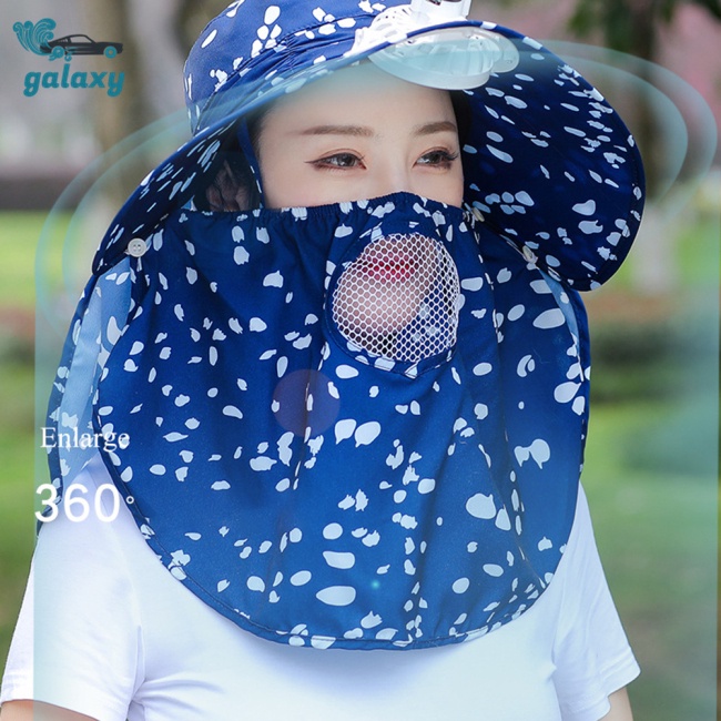 Galaxy Nón Tai Bèo Chống Nắng Có Tấm Che Mặt Thoáng Khí Thời Trang Mùa Hè Cho Nữ