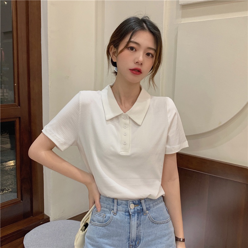Áo polo thể thao SUXI tay ngắn dáng rộng thời trang mùa hè cho nữ
