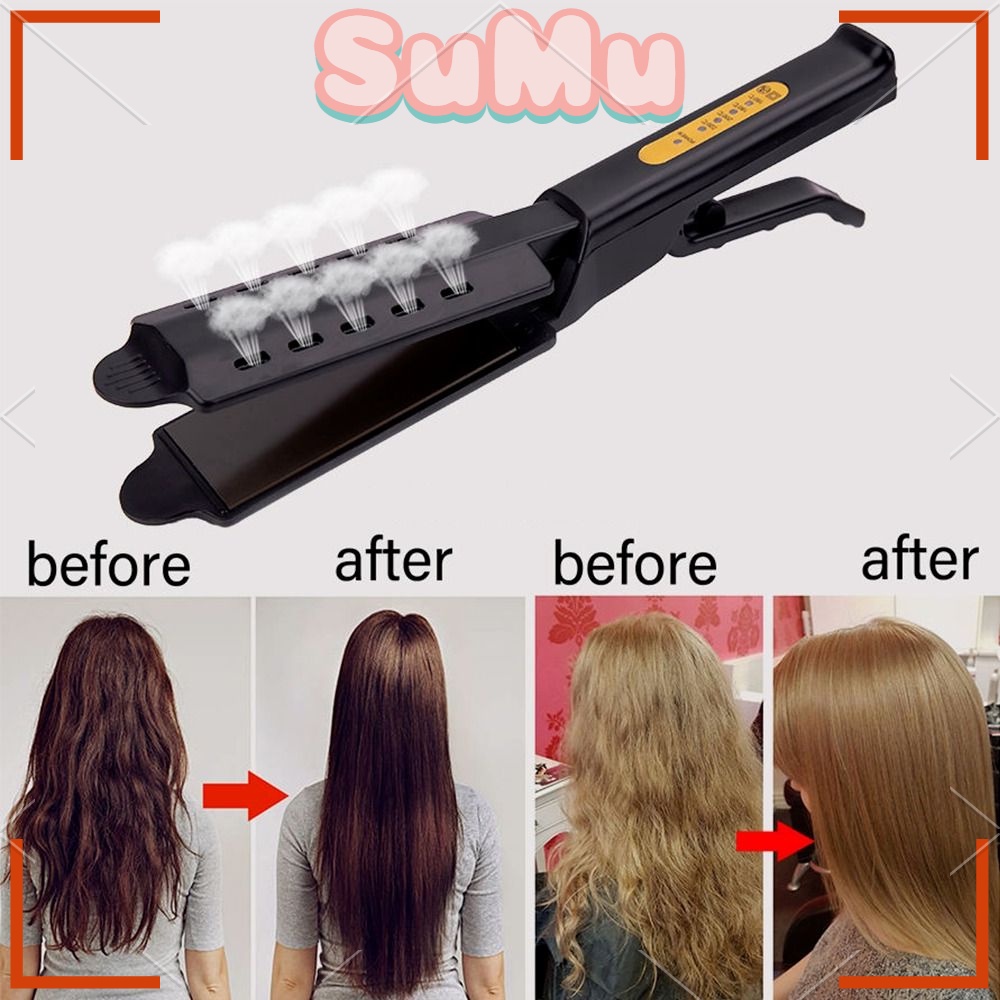 Máy Duỗi / Uốn Tóc Bằng Hơi Nước Với Tay Cầm Bằng Sứ